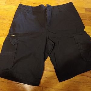 Mens Black Cargo Shorts 36